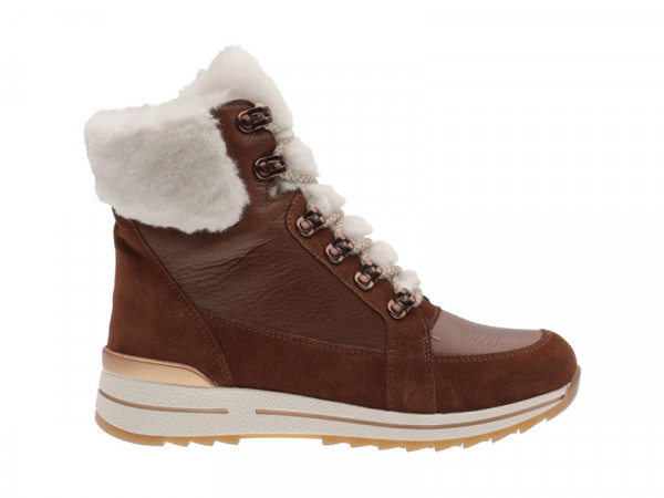 Ara Damen Winterstiefelette Osaka braun/Lammfell