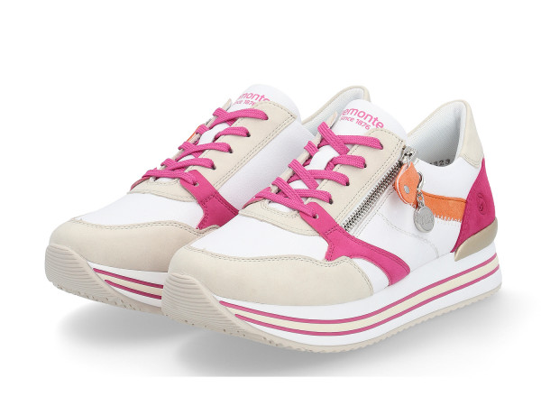 Remonte Damen Sneaker cream/weiss/magenta