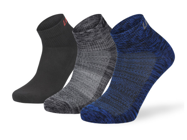 Lenz Quarter Tech Socke 3erPack marine,grau,schwarz